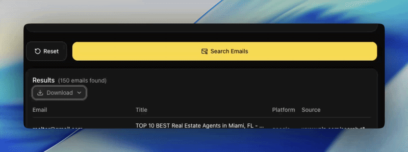 AI-enriched lead results